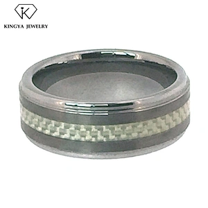 Engagement mesh carbon fiber ring blank in stainless steel