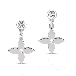 Fancy rose gold handcrafted cross design silver 24k earrings
