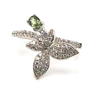 Brilliant cz orchid beauty girls stock silver flower rings