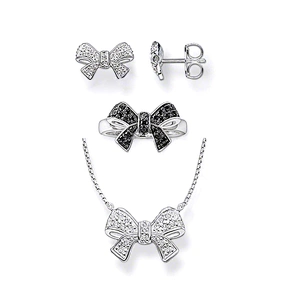 Fairy black bowknot design bridal fashion jewellery sets