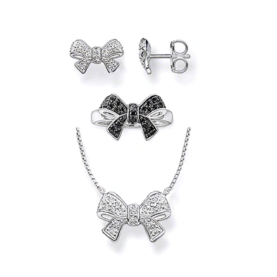Fairy black bowknot design bridal fashion jewellery sets