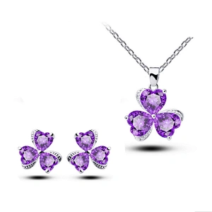 Colored rhinestone crystal fashion jewelry set made in china wholesale