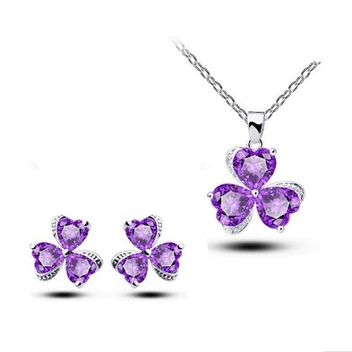 Colored rhinestone crystal fashion jewelry set made in china wholesale