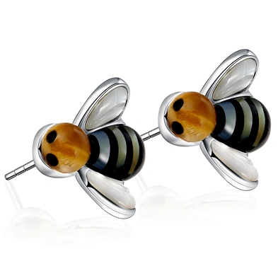 High Quality Tortoise Shell Earring, Fashion Little Bee Stud Earring