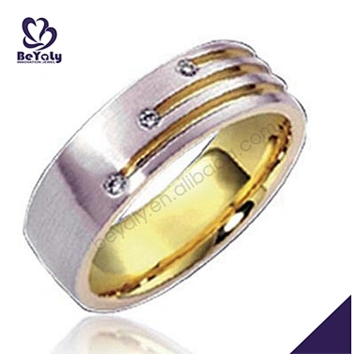 Beauty women wear cool yellow real gold 18k ring