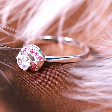 Flower costume jewelry 925 sterling silver genuine natural ruby ring