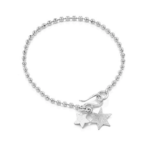 Polished for female star drop silver material gold nail bracelet