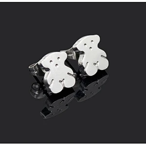 Korean fashion 750 gold boy earring crave bear earing jewelry