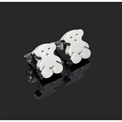 Korean fashion 750 gold boy earring crave bear earing jewelry