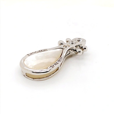 White Pearl Oyster Pipa Shape Chinese Musical Instruments Locket Pendant