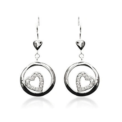 American Gemstone 925 Silver Pave Diamond Jewelry Heart Earring Manufacturer