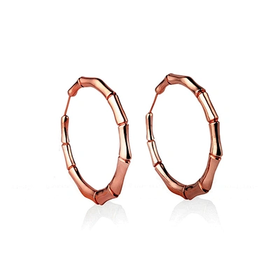 Shiny silver hoop cheap bamboo earrings