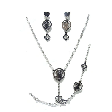 Christian cross design wholesale titanium jewelry set 2019