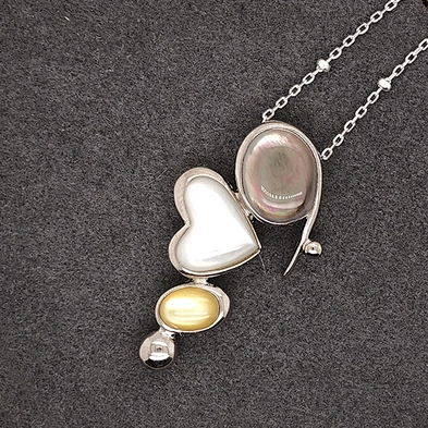Wholesale Three Color Shell Circular Geometric Combination Design Pendant