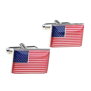 Wholesale grand party rectangle enamel bespoke flag cufflink