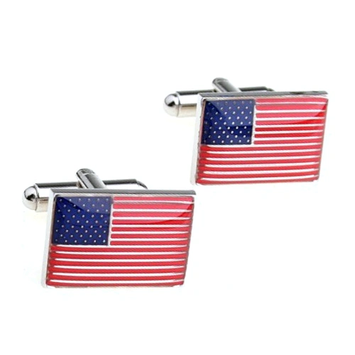 Wholesale grand party rectangle enamel bespoke flag cufflink