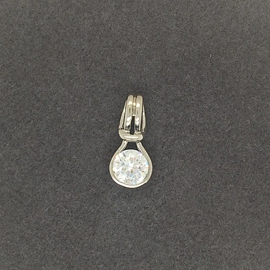 Single One Cubic Zirconia Stone Design 925 Silver Hollow Glass Pendants