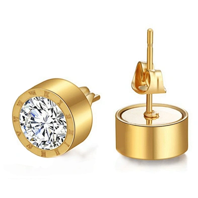 Color changeable stone gold plated stainless steel earrings bijoux women 925