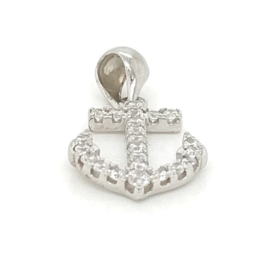 Luxury Cubic Zirconia Necklace Anchor Charm Jewelry China, Gold Anchor Pendant Cubic Zirconia Necklace Set