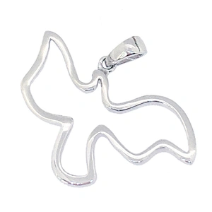 Simple stainless steel peaceful symbol dove charm