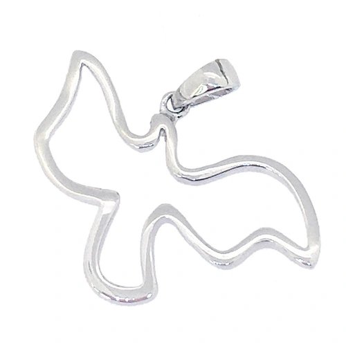 Simple stainless steel peaceful symbol dove charm