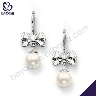 925 silver bijoux wholesale white pearl stud for women