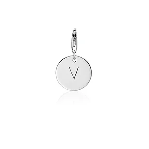 Custom design cheap silver fashion letter v pendant jewelry
