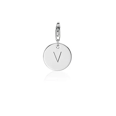 Custom design cheap silver fashion letter v pendant jewelry