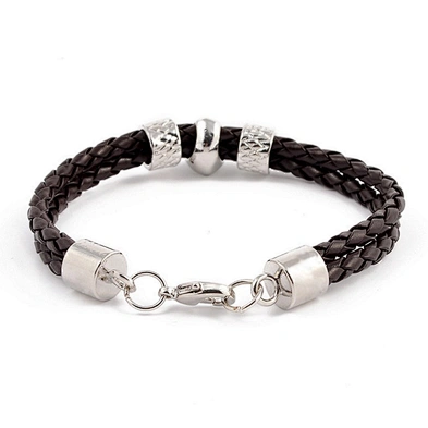 Leather accessory men skull bead mexican friendship custom woven bracelet