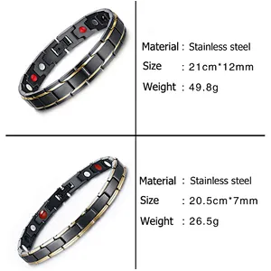 Men major stainless steel jewelry japanese magnetic bracelet bangle wholesale