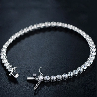 Beauty girls aaa cz silver bracelets souvenir for party