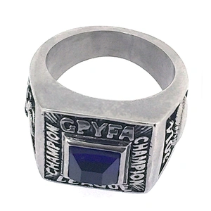 Eco-friendly men ring jewelry blue stone ss925 ring