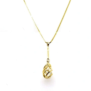 Delicate Gold Hollow Design Tracery Cz Cage Pendant Necklace For Women