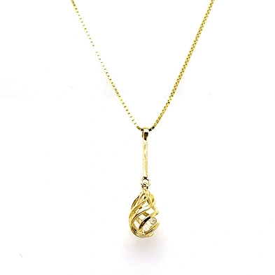 Delicate Gold Hollow Design Tracery Cz Cage Pendant Necklace For Women