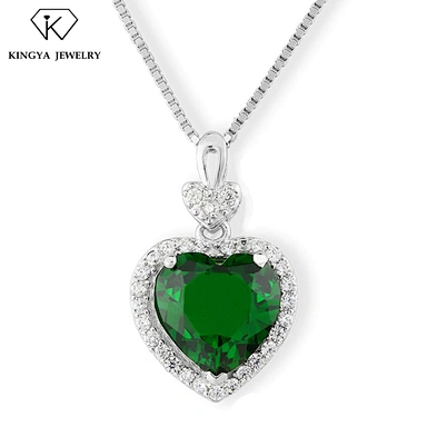 Bridal Jewelry Pure 925 Sterling Silver Heart Pendant Necklace Set