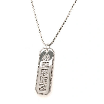 New Fashion Cz Filled Queen Design Nameplate 925 Silver Alphabet Necklace