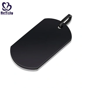 Wholesale stainless steel black enamel dog tag pendant