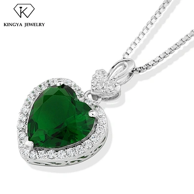 Bridal Jewelry Pure 925 Sterling Silver Heart Pendant Necklace Set