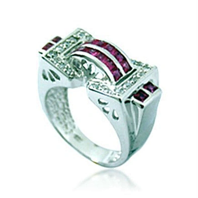 Luxurious purple bridge silver gold lion of judah ring