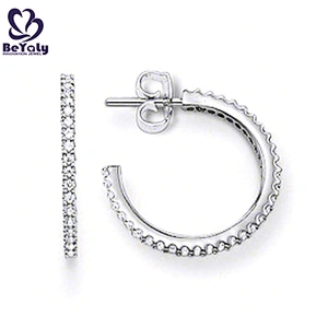 Vogue style big size silver cuff brooch and earring set