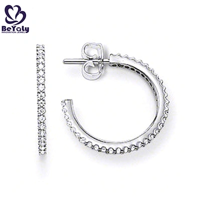 Vogue style big size silver cuff brooch and earring set