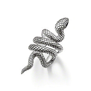 Silver fashion shiny snake design male earrings