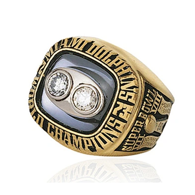 Blue enamel custom signet boxing championship rings