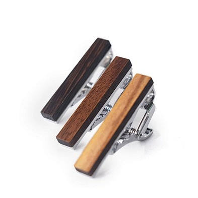 Wholesale high quality fashion men's wood tie clip