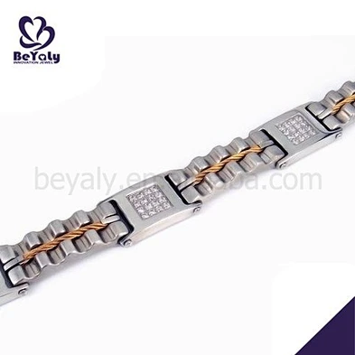 High end cz square shape chic fashion stamping leather bracelets