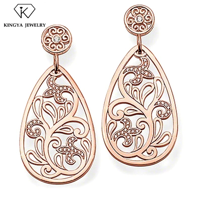 Top design jhumka rose gold earring wholesale jewelry from dubai