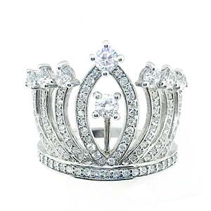 New design silver crown shaped vogue jewelry wedding ring