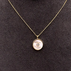 Wholesale Gold Plated Round Shape Silver 925 Jewelry Disc Necklace