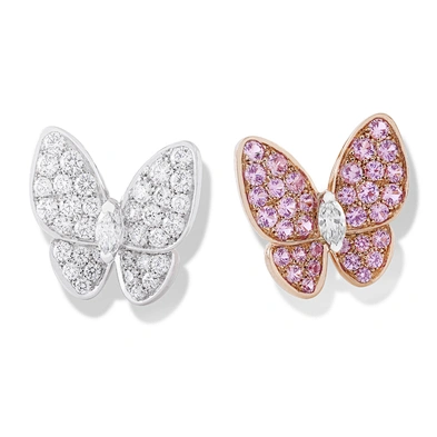 Brilliant 925 silver cz butterfly stud earrings