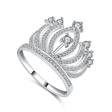 Wholesale custom aaa cz 18k gold plating crown ring